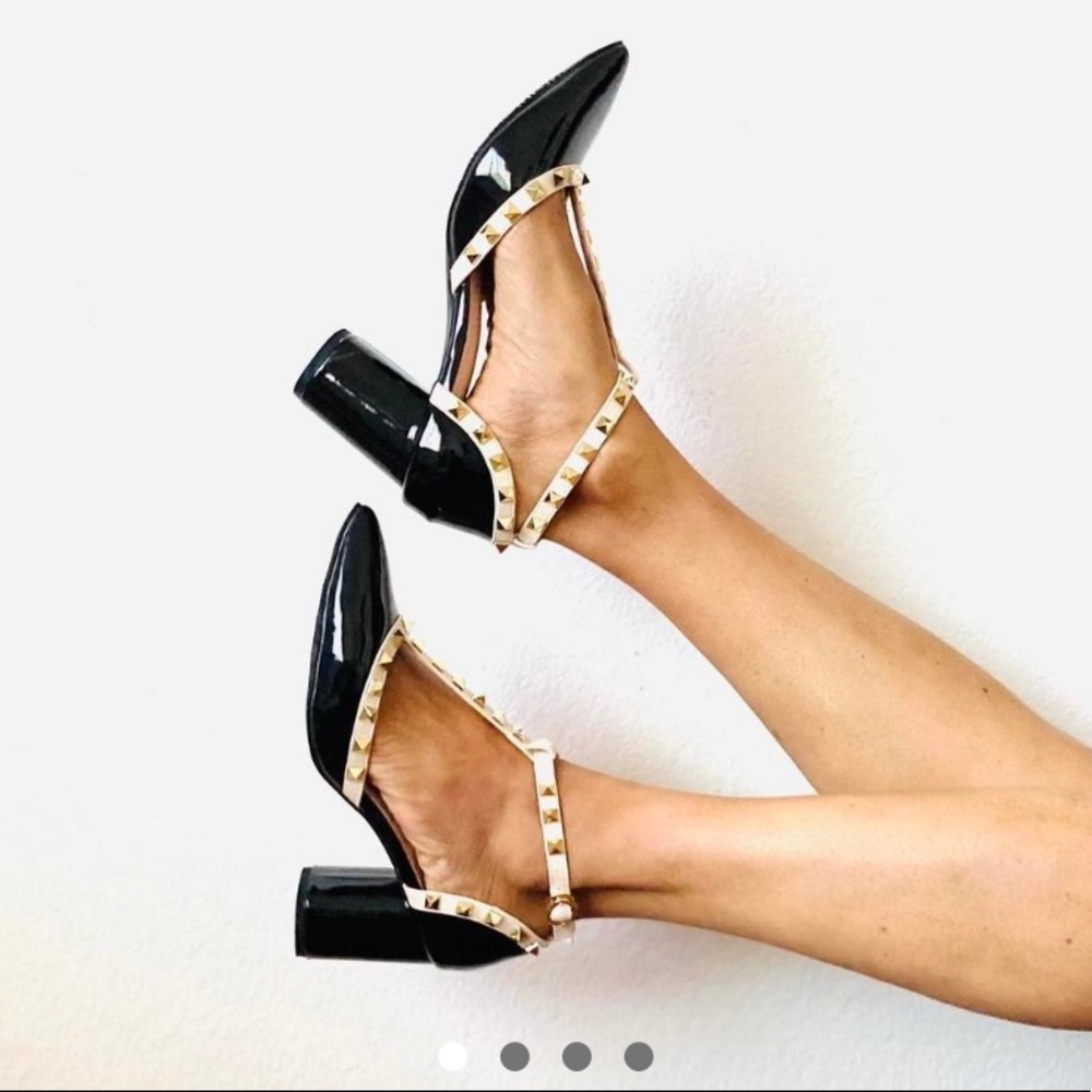 MIJILI GOLDEN STUD POINTED TOE HEEL